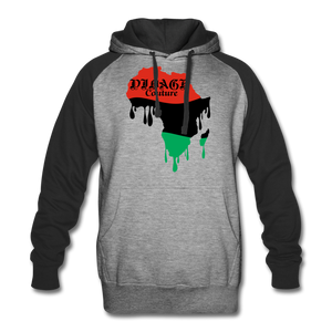 D'IMAG'E Unisex African Drip x Scarab Colorblock Premium Hoodie - heather gray/black