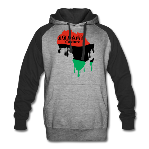 D'IMAG'E Unisex African Drip x Scarab Colorblock Premium Hoodie - heather gray/black