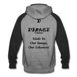 D'IMAG'E Unisex African Drip x Scarab Colorblock Premium Hoodie - heather gray/black