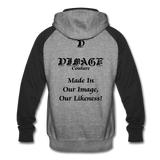 D'IMAG'E Unisex African Drip x Scarab Colorblock Premium Hoodie - heather gray/black