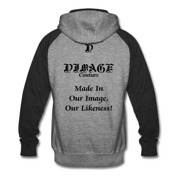 D'IMAG'E Unisex African Drip x Scarab Colorblock Premium Hoodie - heather gray/black