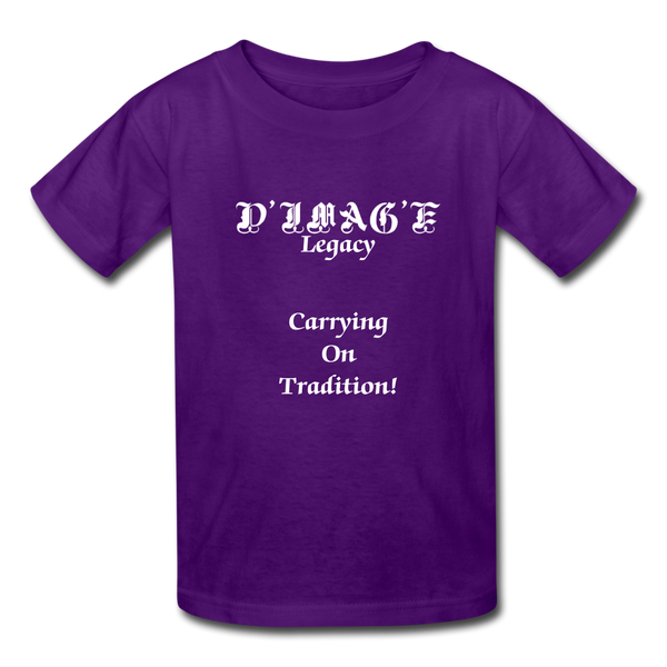 D'IMAG'E Legacy Wordmark & Slogan Youth T-Shirt - purple