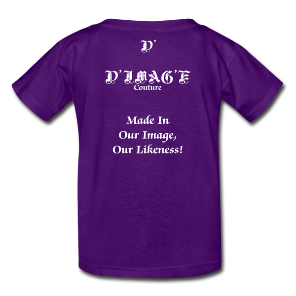 D'IMAG'E Legacy Wordmark & Slogan Youth T-Shirt - purple