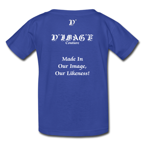 D'IMAG'E Legacy Wordmark & Slogan Youth T-Shirt - royal blue