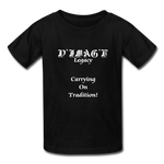 D'IMAG'E Legacy Wordmark & Slogan Youth T-Shirt - black