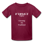 D'IMAG'E Legacy Wordmark & Slogan Youth T-Shirt - burgundy