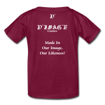 D'IMAG'E Legacy Wordmark & Slogan Youth T-Shirt - burgundy