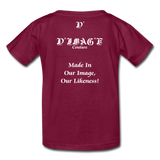 D'IMAG'E Legacy Wordmark & Slogan Youth T-Shirt - burgundy