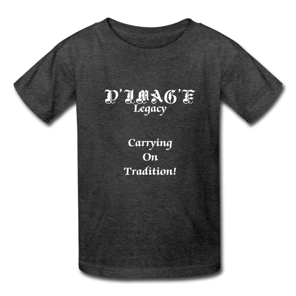 D'IMAG'E Legacy Wordmark & Slogan Youth T-Shirt - heather black