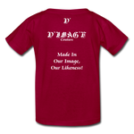 D'IMAG'E Legacy Wordmark & Slogan Youth T-Shirt - dark red