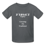 D'IMAG'E Legacy Wordmark & Slogan Youth T-Shirt - charcoal