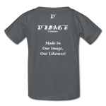 D'IMAG'E Legacy Wordmark & Slogan Youth T-Shirt - charcoal