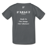 D'IMAG'E Legacy Wordmark & Slogan Youth T-Shirt - charcoal