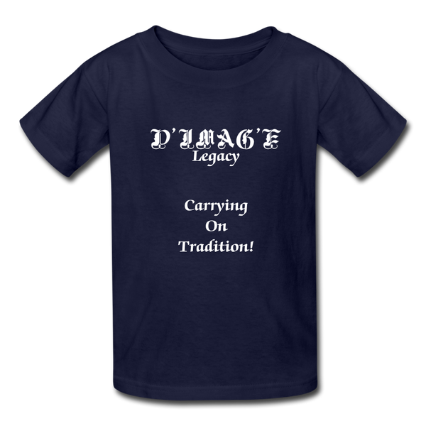 D'IMAG'E Legacy Wordmark & Slogan Youth T-Shirt - navy