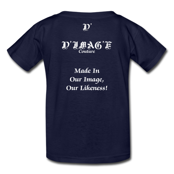 D'IMAG'E Legacy Wordmark & Slogan Youth T-Shirt - navy