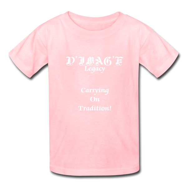 D'IMAG'E Legacy Wordmark & Slogan Youth T-Shirt - pink