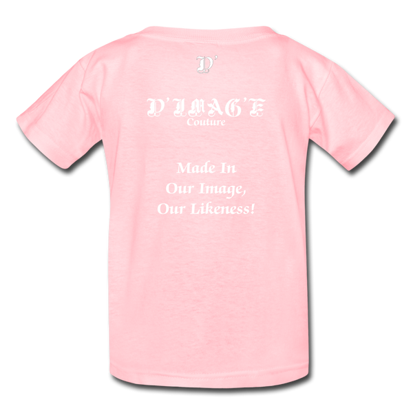 D'IMAG'E Legacy Wordmark & Slogan Youth T-Shirt - pink