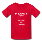 D'IMAG'E Legacy Wordmark & Slogan Youth T-Shirt - red