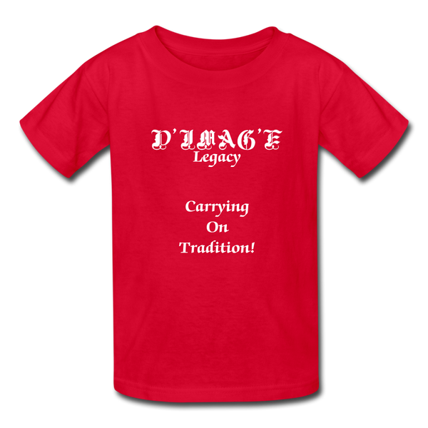 D'IMAG'E Legacy Wordmark & Slogan Youth T-Shirt - red