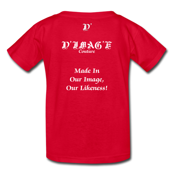 D'IMAG'E Legacy Wordmark & Slogan Youth T-Shirt - red