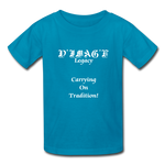 D'IMAG'E Legacy Wordmark & Slogan Youth T-Shirt - turquoise