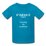 D'IMAG'E Legacy Wordmark & Slogan Youth T-Shirt - turquoise