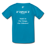 D'IMAG'E Legacy Wordmark & Slogan Youth T-Shirt - turquoise