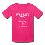 D'IMAG'E Legacy Wordmark & Slogan Youth T-Shirt - fuchsia