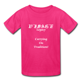 D'IMAG'E Legacy Wordmark & Slogan Youth T-Shirt - fuchsia