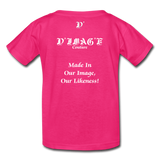 D'IMAG'E Legacy Wordmark & Slogan Youth T-Shirt - fuchsia