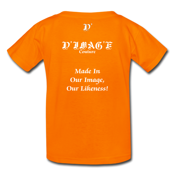 D'IMAG'E Legacy Wordmark & Slogan Youth T-Shirt - orange