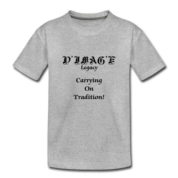 D'IMAG'E Legacy Wordmark & Slogan Youth Premium T-Shirt - heather gray