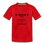 D'IMAG'E Legacy Wordmark & Slogan Youth Premium T-Shirt - red