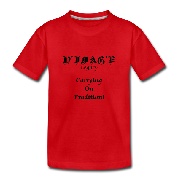 D'IMAG'E Legacy Wordmark & Slogan Youth Premium T-Shirt - red