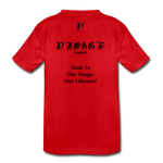 D'IMAG'E Legacy Wordmark & Slogan Youth Premium T-Shirt - red