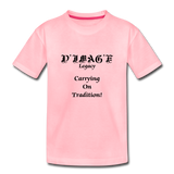 D'IMAG'E Legacy Wordmark & Slogan Youth Premium T-Shirt - pink