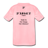 D'IMAG'E Legacy Wordmark & Slogan Youth Premium T-Shirt - pink