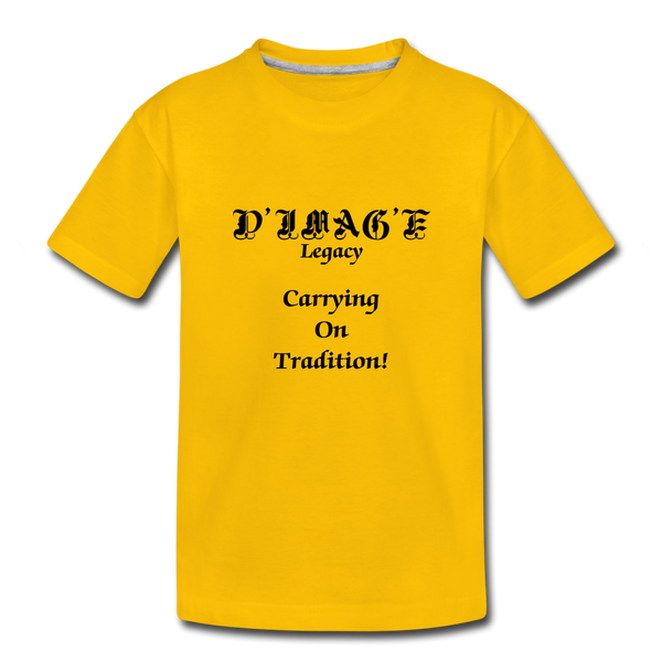 D'IMAG'E Legacy Wordmark & Slogan Youth Premium T-Shirt - sun yellow