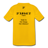 D'IMAG'E Legacy Wordmark & Slogan Youth Premium T-Shirt - sun yellow