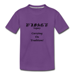 D'IMAG'E Legacy Wordmark & Slogan Youth Premium T-Shirt - purple