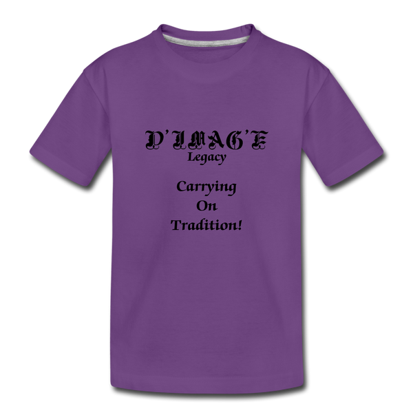 D'IMAG'E Legacy Wordmark & Slogan Youth Premium T-Shirt - purple