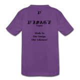 D'IMAG'E Legacy Wordmark & Slogan Youth Premium T-Shirt - purple