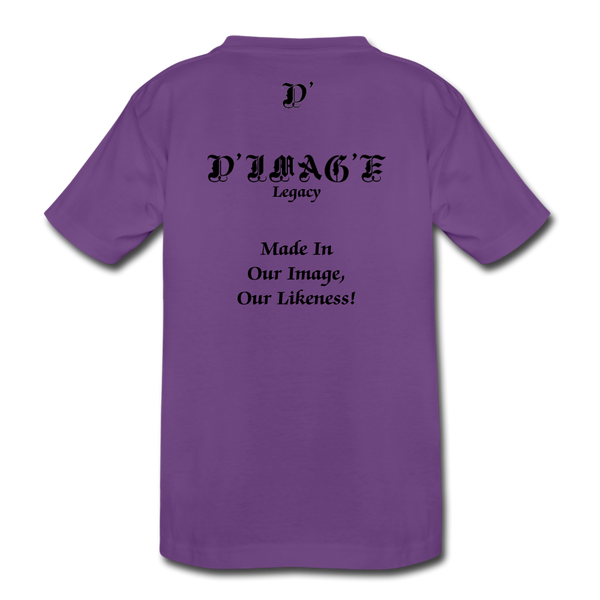 D'IMAG'E Legacy Wordmark & Slogan Youth Premium T-Shirt - purple