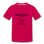 D'IMAG'E Legacy Wordmark & Slogan Youth Premium T-Shirt - dark pink