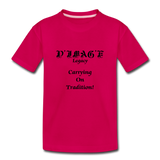 D'IMAG'E Legacy Wordmark & Slogan Youth Premium T-Shirt - dark pink