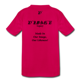 D'IMAG'E Legacy Wordmark & Slogan Youth Premium T-Shirt - dark pink