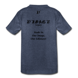 D'IMAG'E Legacy Wordmark & Slogan Youth Premium T-Shirt - heather blue