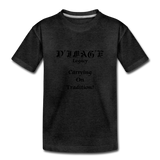 D'IMAG'E Legacy Wordmark & Slogan Youth Premium T-Shirt - charcoal gray