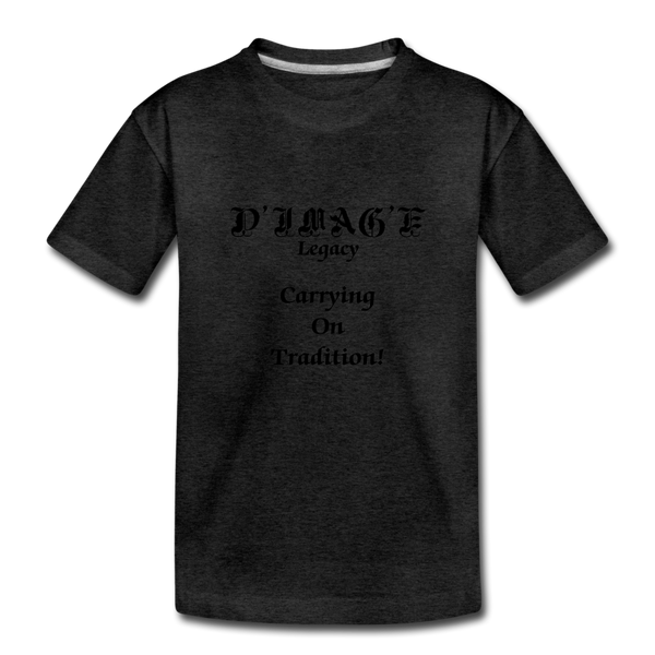 D'IMAG'E Legacy Wordmark & Slogan Youth Premium T-Shirt - charcoal gray