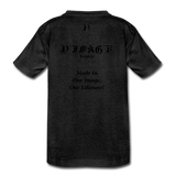 D'IMAG'E Legacy Wordmark & Slogan Youth Premium T-Shirt - charcoal gray